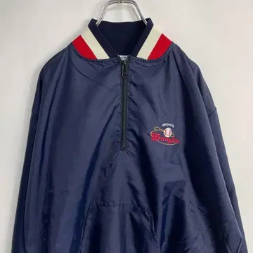 하프 지퍼 나일론 풀오버 자켓 자수 빅사이즈 XL