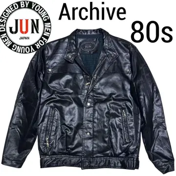 80s JUN 준 스윙탑 해링턴 자켓 블루종 새틴