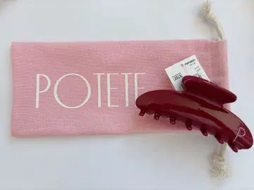 potete 포테테 N 헤어 클립 빨간색 레드 복조리 포함
