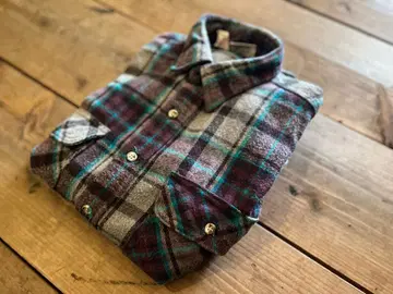 파이브 브라더 헤비 플란넬 셔츠 M 사이즈 그레이/퍼플