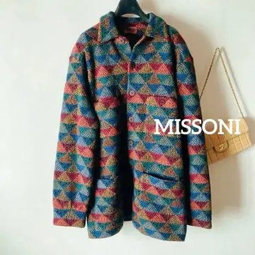 미쏘니 큼직한 융모 울 두툼한 니트 자켓 코트