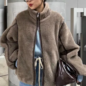 2WAY 퍼 보아 스탠드 자켓