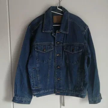 [레어] 올드 유니클로 데님 자켓 G (M) 가죽 패치