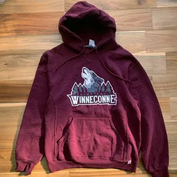 러셀 애슬레틱 팀 프린트 후드티 애니멀 크림슨 보르도 M