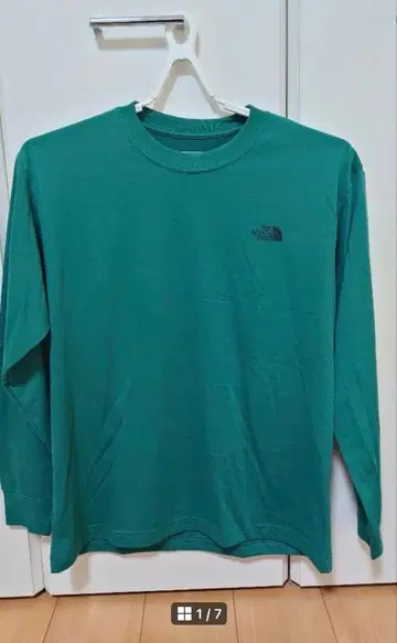 THE NORTH FACE 로고 긴팔 T셔츠 남성용 L 그린