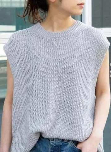 AP STUDIO 린넨 니트 베스트 그레이