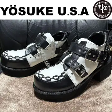 미사용 새상품 보관 YOSUKE 요스케 통굽 러버 솔 신발 부츠 27