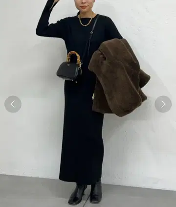 Loungedress 심플 리브 니트 원피스