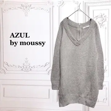 [ 아줄바이마우지 ] 롱 니트 스웨터 튜닉 [ M ] 그레이