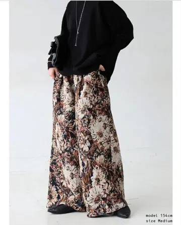 antiqua 플라워 프린트 와이드 팬츠 M