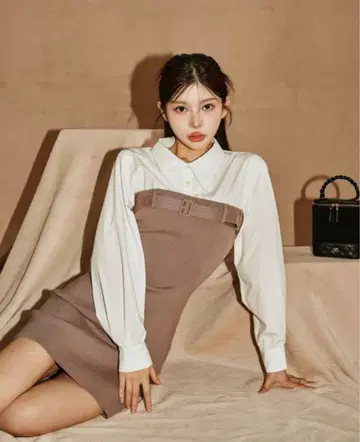 Darich 다리치 셔츠 도킹 타이트 미니 원피스 FREE-L