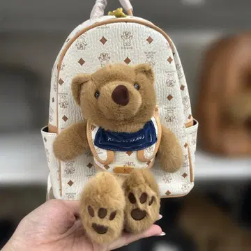 곰 모양 봉제 인형 백팩 아이보리