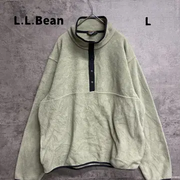 엘엘빈 플리스 그린 스냅 옷깃 하프 버튼 풀오버 [ 7397 ]