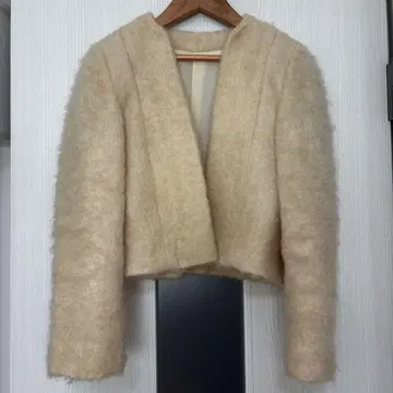 베이지 노카라 자켓 모헤어 빈티지 boudoir