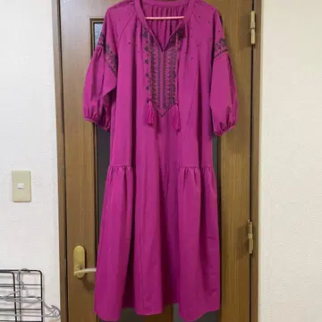 안드라브 자수 핑크 롱 원피스 M 사이즈 새상품급