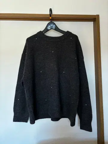 H&M 다크 그레이 비즈 스웨터 XL