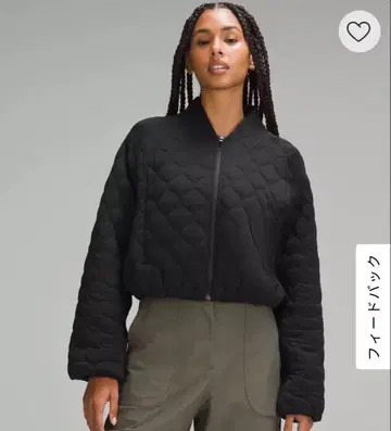 룰루레몬 블랙 퀼트 봄버 자켓