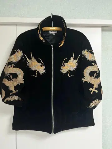 카라쿠리타마시/자수/쌍룡/수베니어 자켓/벨벳/벨로아