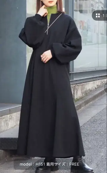 tip top 블랙 하프 지퍼 원피스 FREE 사이즈