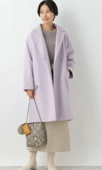 LEPSIM 새상품 연보라 롱 코트 F 사이즈