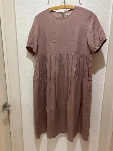 fog linen work 핑크 무릎 기장 원피스 반팔