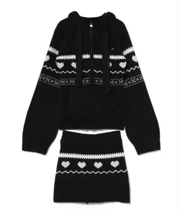 andmary Heart knit set up black