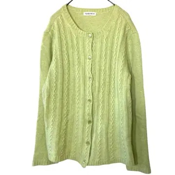 캐시미어 100% royal patou 연한 녹색 가디건 긴팔 L