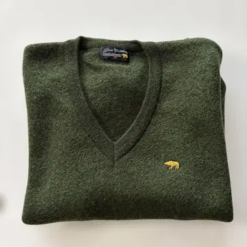 잭 니클라우스 V넥 스웨터 올리브 그린