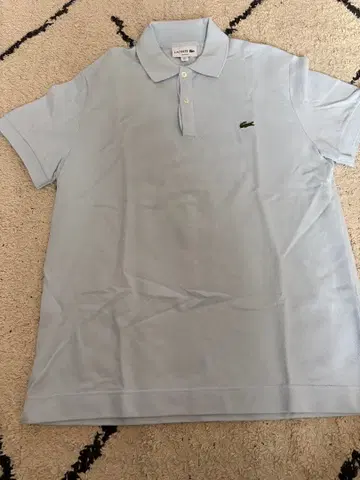 LACOSTE 슬림핏 피케 셔츠 US L 라이트 블루