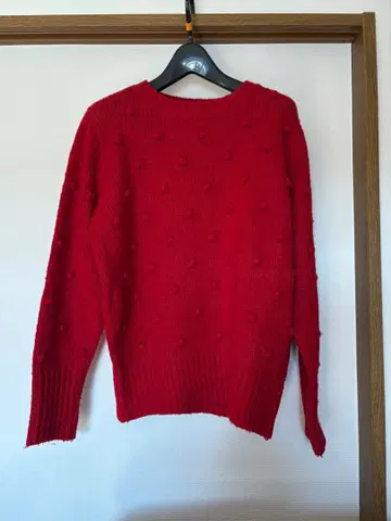 MOUSSY 레드 폼폼 니트 긴팔