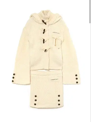 andmary Cable knit jacket set up ivory