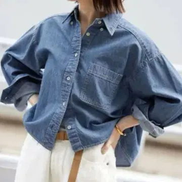 LE DENIM 라이트 온스 크롭 셔츠