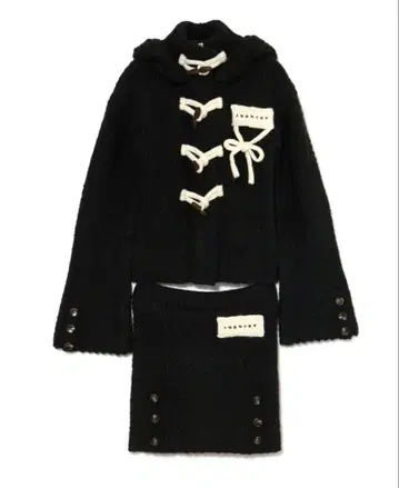 andmary 케이블 니트 재킷 세트업 블랙