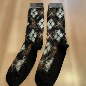 아가일 무늬 울 혼방 삭스