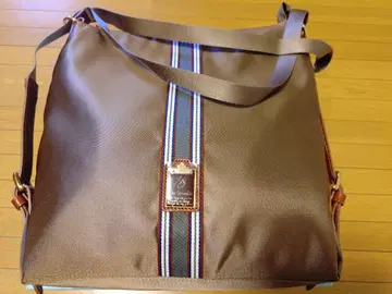 라이트 브라운 스트라이프 숄더백