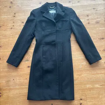 SPORT MAX 이탈리아제 블랙 롱 코트 싱글 브레스 울 36