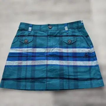 터콰이즈 체크 골프 스커트
