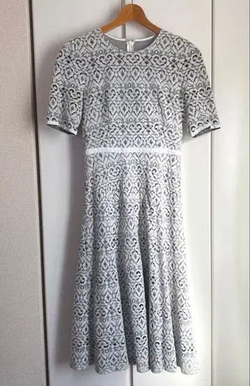 아나이 ANAYI 레이스 원피스 36 화이트 기모