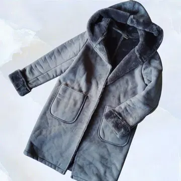 뷰티&유스 유나이티드 애로우즈 페이크 무스탕 코트 그레이 브라운