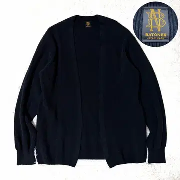 새상품급 BATONER 바토너 실크 혼방 가디건 버튼리스 블랙 2
