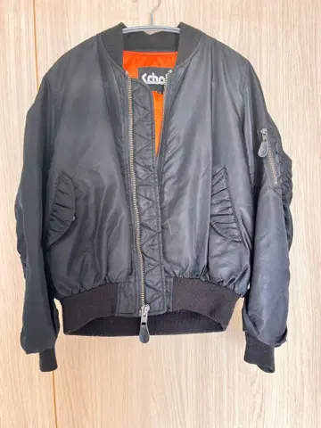 Schott MA-1 플라이트 자켓 블랙/오렌지