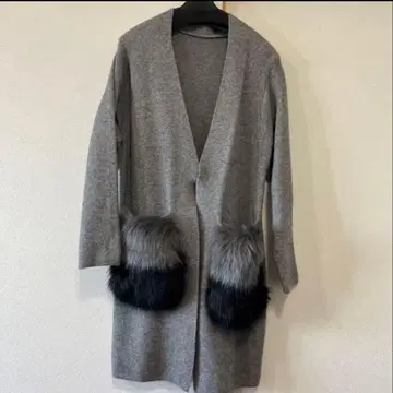 퍼가 달린 니트 롱 가디건