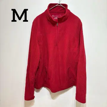 [ M ] 빨간색 플리스 자켓 하프 지퍼 플리스 상의 무지 심플