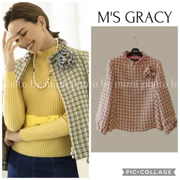 M'S GRACY 카탈로그 게재 컬러풀 트위드 집업 자켓