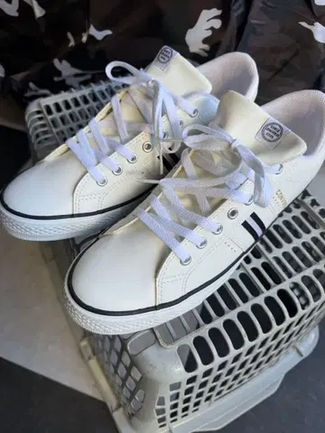 가격 인하 CONVERSE 화이트 스트라이프 스니커즈 28cm