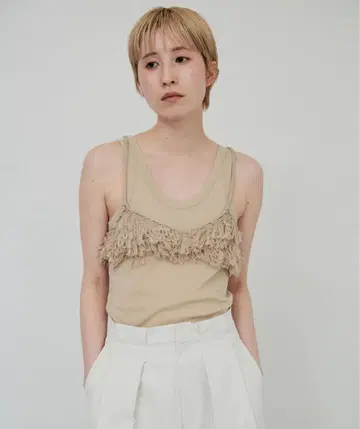 시착만 한 상품 lit Loop Fringe Knit Bustier