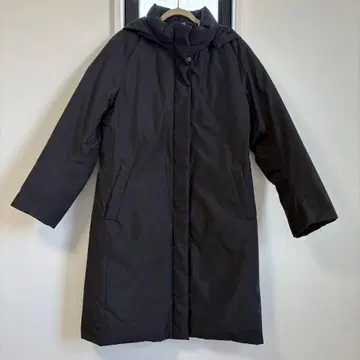 UNIQLO 후드 부착 롱 다운 자켓 S 블랙