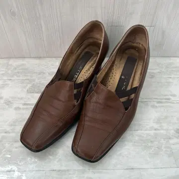 브라운 가죽 하이힐 오픈토 22cm