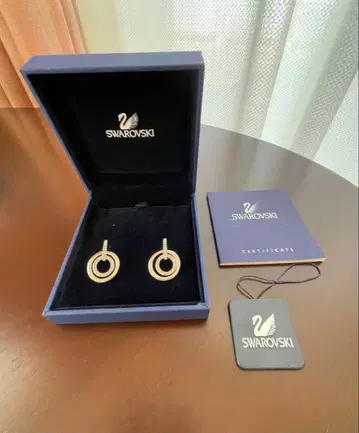 스와로브스키 (Swarovski) 실버 이중 반지 귀걸이