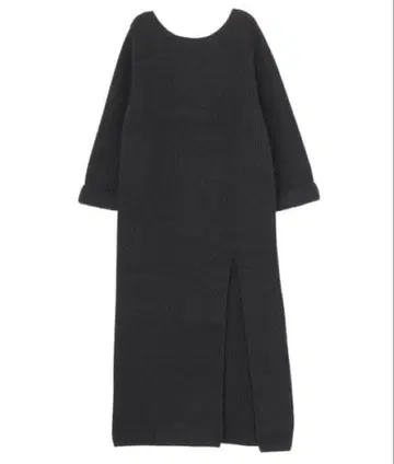 슬릿 니트 롱 원피스 블랙